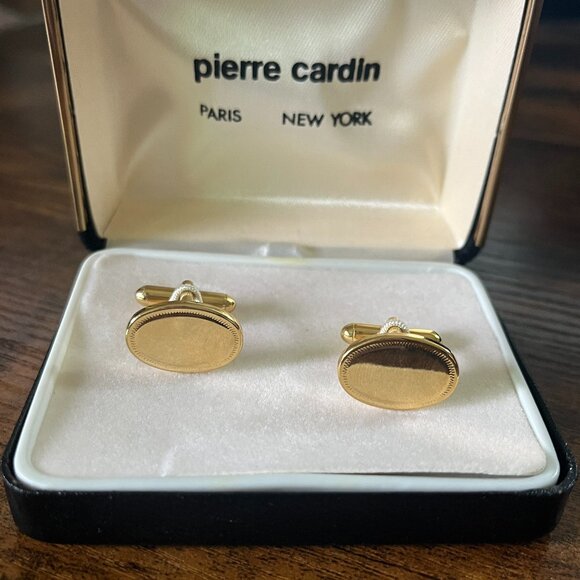 Pierre Cardin Designer Gold Cufflinks - Picture 1 of 2